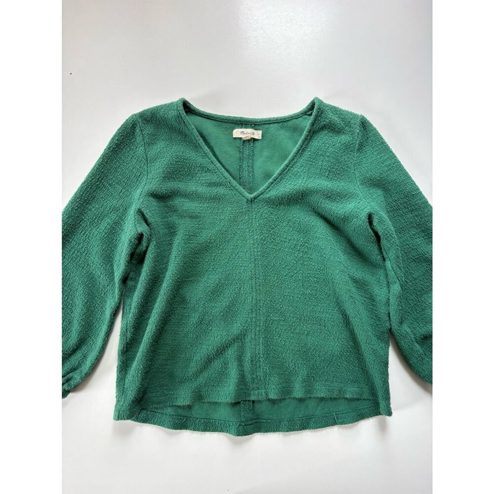 Madewell Green Texture and Thread Top Small